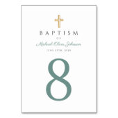 宗教十字緑の少年バプテスマ テーブルナンバー (正面)