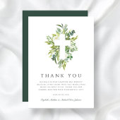 宗教十字緑植物洗礼 サンキューカード