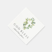 宗教十字緑植物神バプテスマ祝福 スタンダードカクテルナプキン (角)