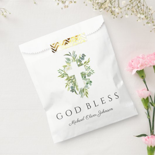 宗教十字緑植物神バプテスマ祝福 フェイバーバッグ (封をした状態)