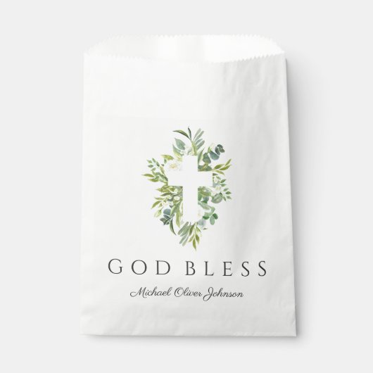 宗教十字緑植物神バプテスマ祝福 フェイバーバッグ (正面)