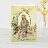 宗教卒業の開始の神聖なハート カード (黄色い花)