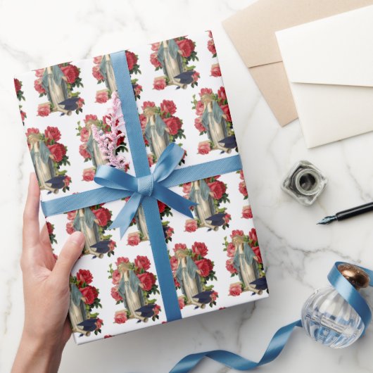宗教卒業ヴァージンマリーレッドローズ  ラッピングペーパー (ギフト)