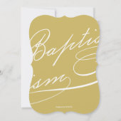 宗教原稿がある洗礼の数珠の十字の女の子の写真 招待状 (裏面)