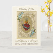 宗教友好ヴァージンメアリーImmaculateハート カード (黄色い花)