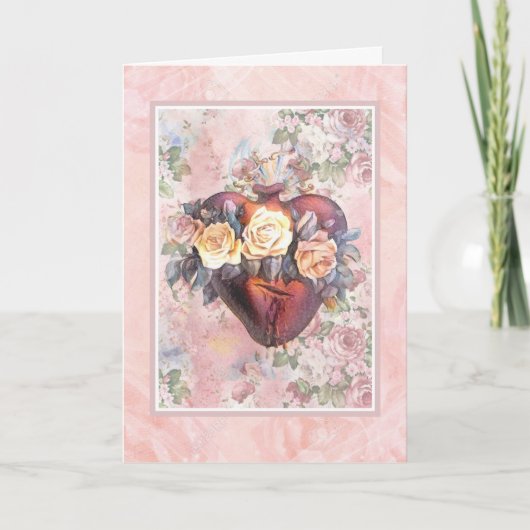 宗教友好祈りの言葉ヴァージンメアリーハート カード (正面)