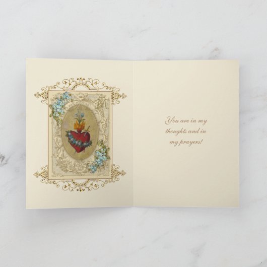 宗教友好祈りの言葉ヴァージンメアリーヴィンテージ カード (内部)