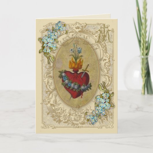 宗教友好祈りの言葉ヴァージンメアリーヴィンテージ カード (正面)