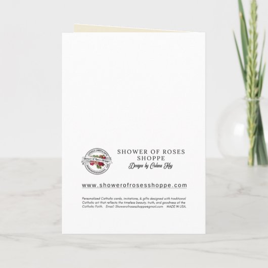 宗教友好祈りの言葉ヴァージンメアリーヴィンテージ カード (裏面)