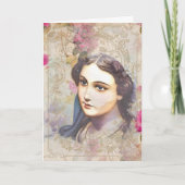 宗教友好祈りの言葉ヴァージンメアリーヴィンテージ カード (正面)