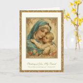 宗教友好祈りの言葉賛美マリー&イエス カード (黄色い花)