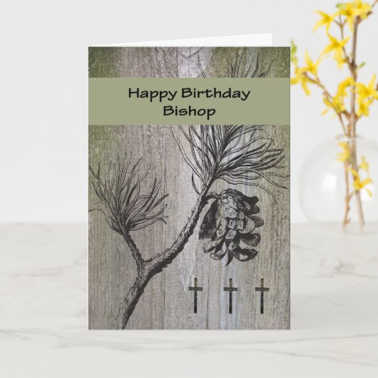 宗教司教のためのバースデー・カード カード (黄色い花)