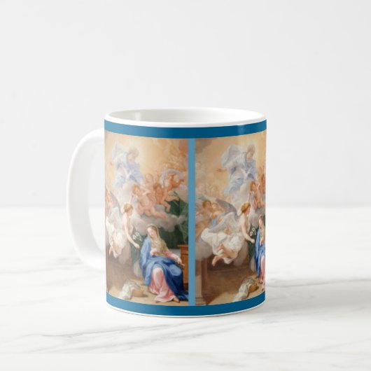 宗教告知によって聖母マリアの賛美される天使 コーヒーマグカップ (正面左)