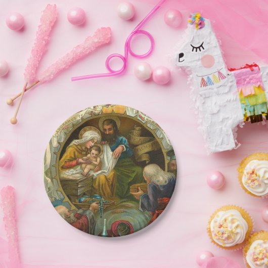 宗教啓示会イエス・マリア・ジョセフ・クリスマス   ペーパープレート (パーティー)