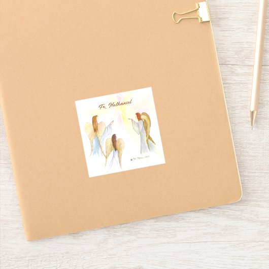 宗教天使パーソナライズされた シール (ノートブック)