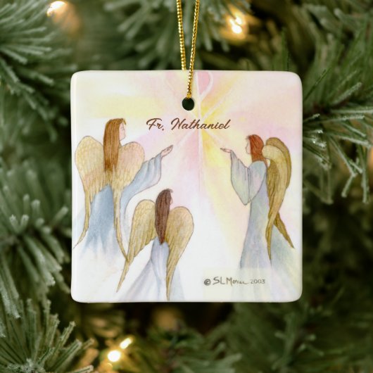 宗教天使パーソナライズされた セラミックオーナメント (ツリー)