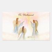宗教天使パーソナライズされた 長方形シール (正面)