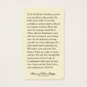 宗教妊娠祈りの言葉グアダループカトリック (裏面)