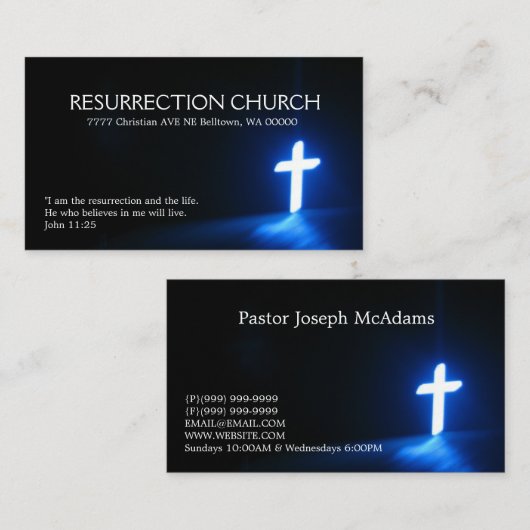 宗教宗教キリスト教牧師キリスト教 名刺 (正面/裏面)