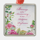 宗教専門職ピンクローズ修道会 メタルオーナメント (正面)