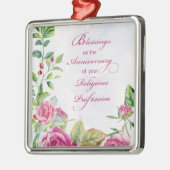 宗教専門職ピンクローズ修道会 メタルオーナメント (左)