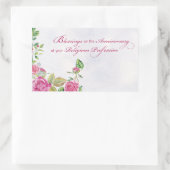 宗教専門職ピンクローズ修道会 長方形シール (バッグ)