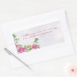 宗教専門職ピンクローズ修道会 長方形シール