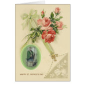 宗教幸せなSt. Patricks日のシャムロックのヴィンテージ (正面)