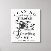 宗教引用文キリストが私を強める キャンバスプリント (正面)