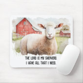 宗教引用文付き水彩羊 マウスパッド (マウス)