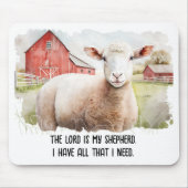 宗教引用文付き水彩羊 マウスパッド (正面)