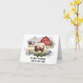 宗教引用文付水彩羊 カード (黄色い花)