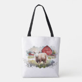 宗教引用文付水彩羊 トートバッグ (裏面)