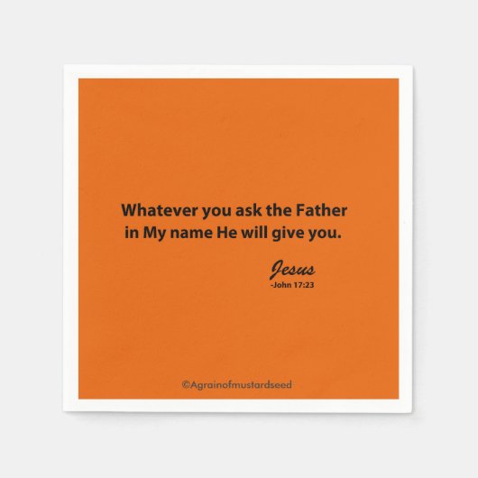 宗教引用文 スタンダードカクテルナプキン (正面)