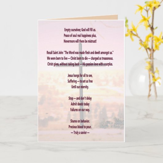 宗教形の詩歌 カード (黄色い花)