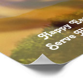 宗教復活祭のポスター – イエスとクロス金ゴールド ポスター (角)