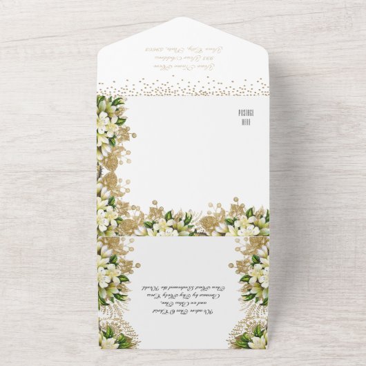 宗教復活祭の写真の復活祈りの言葉 オールインワン招待状 (外側)