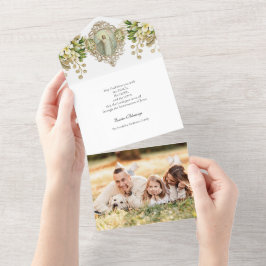 宗教復活祭の写真の復活祈りの言葉 オールインワン招待状