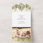 宗教復活祭の写真の復活祈りの言葉 オールインワン招待状 (内側)