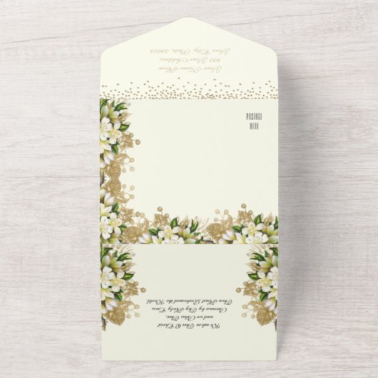 宗教復活祭の写真の復活祈りの言葉 オールインワン招待状 (外側)