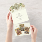 宗教復活祭の写真の復活祈りの言葉 オールインワン招待状 (貼ってはがせる)