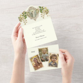 宗教復活祭の写真の復活祈りの言葉 オールインワン招待状