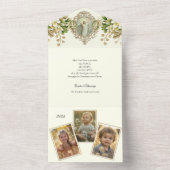 宗教復活祭の写真の復活祈りの言葉 オールインワン招待状 (内側)