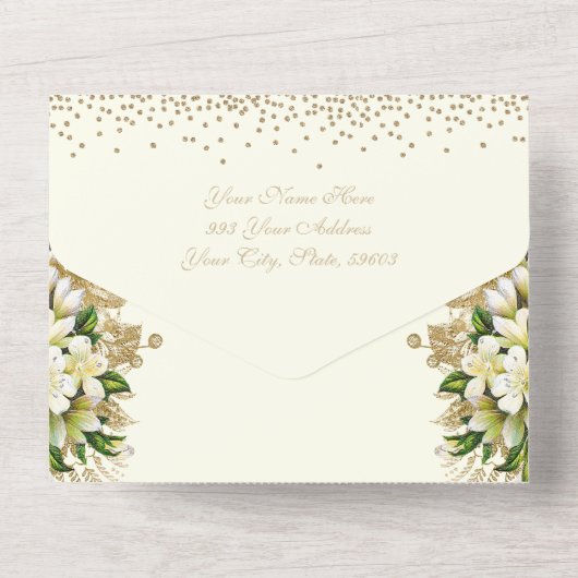 宗教復活祭の写真の復活祈りの言葉 オールインワン招待状 (裏面)