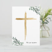 宗教復活祭の十字挨拶バイブル・カード 招待状 (スタンド正面)