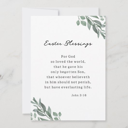 宗教復活祭の十字挨拶バイブル・カード 招待状 (裏面)