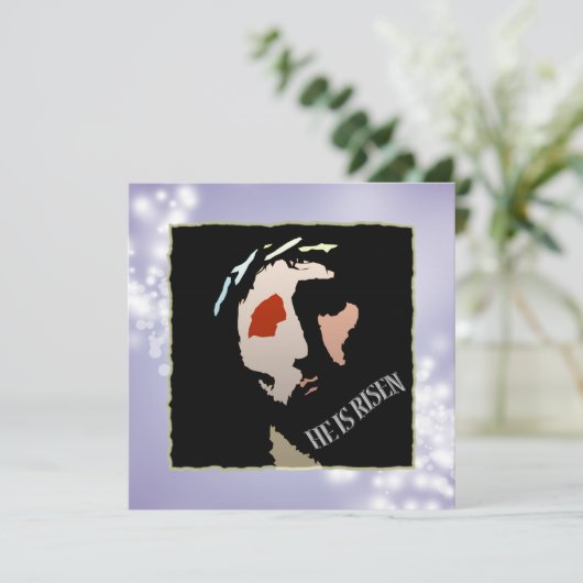 宗教復活祭イエスバイブル·バース·引用文 招待状 (スタンド正面)