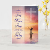 宗教復活祭クロスイザヤ24:14 カード (黄色い花)