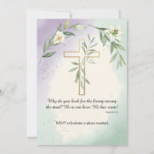 宗教復活祭サービス招待状 招待状 (裏面)