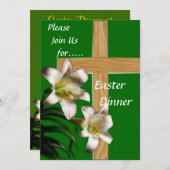 宗教復活祭ディナー招待状 招待状 (正面/裏面)